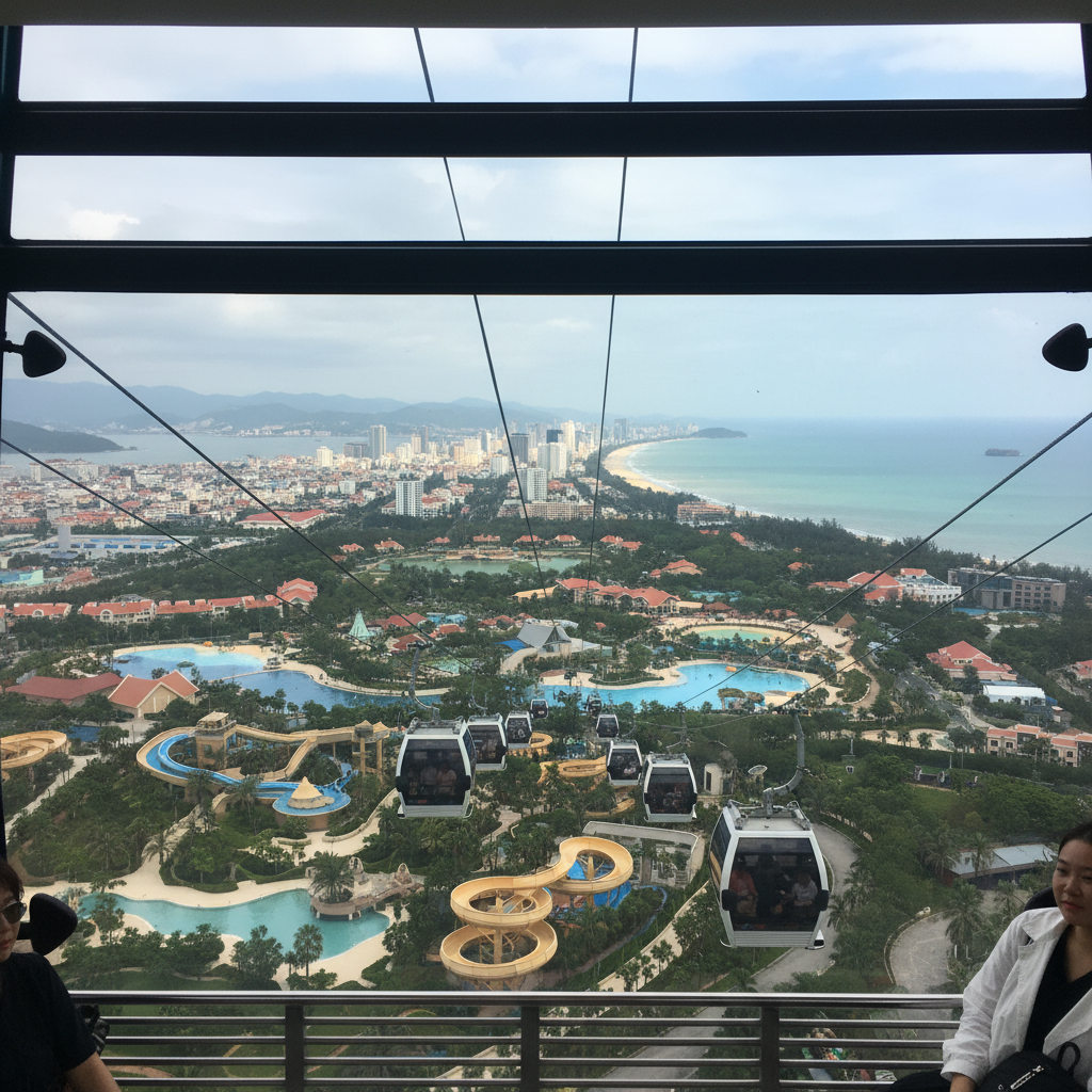빈펄 아일랜드의 화려한 워터파크와 케이블카에서 바라본 나트랑 전경