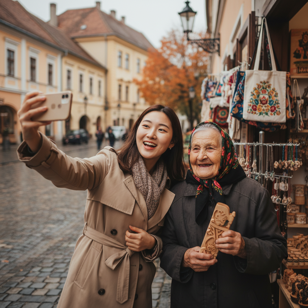 헝가리 할머니와 함께 찍은 사진