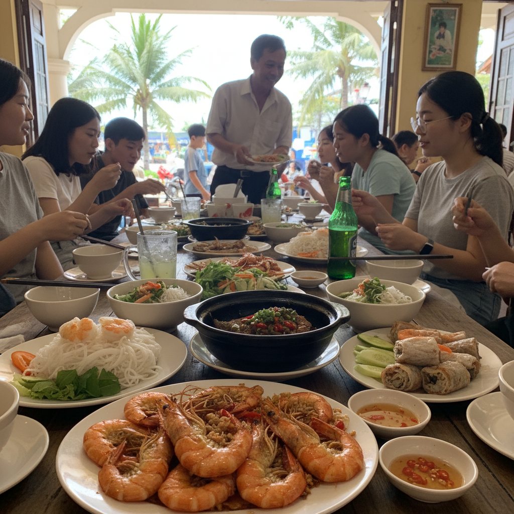 나트랑 현지 레스토랑에서 맛본 다양한 해산물 요리와 베트남 전통 음식