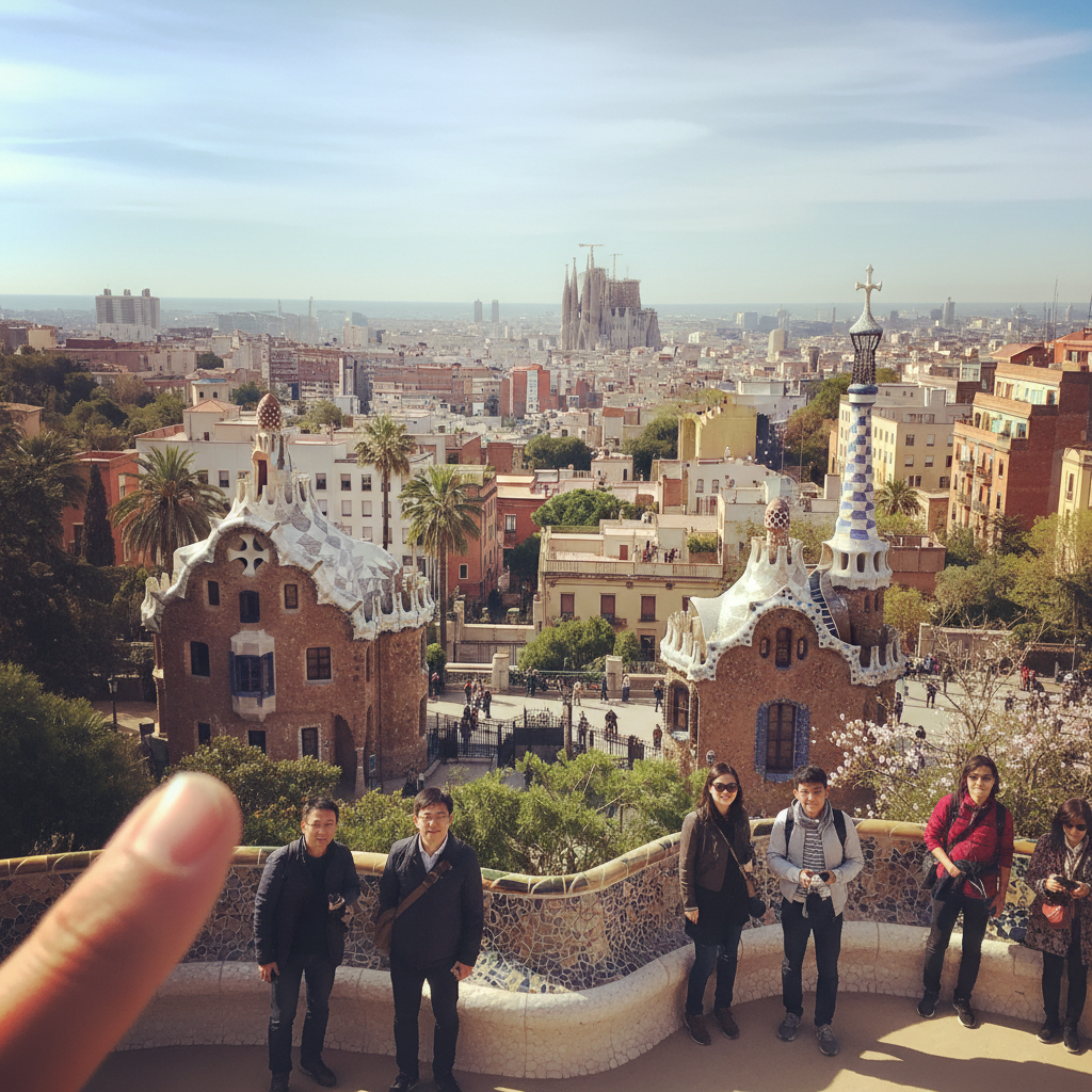 스페인 바르셀로나 구엘공원에서 바라본 도시 전경