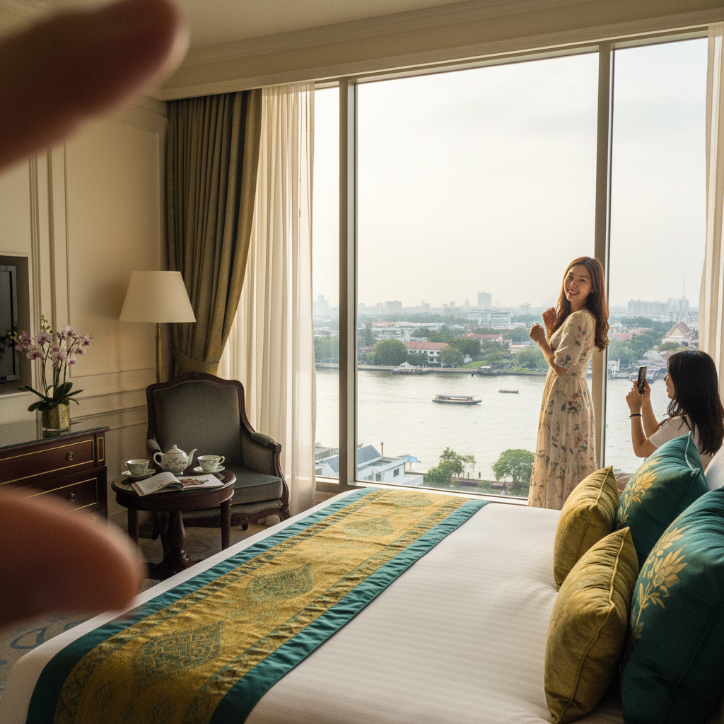 만다린 오리엔탈 방콕 리버뷰 스위트룸의 우아한 인테리어