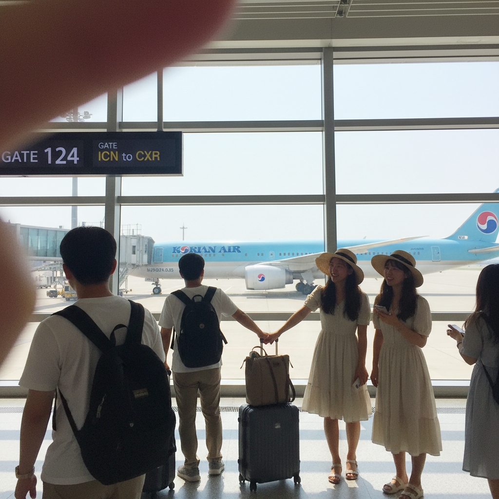 인천공항 출발 게이트에서 찍은 사진