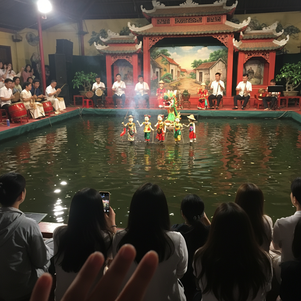 하노이 수상인형극 공연 장면