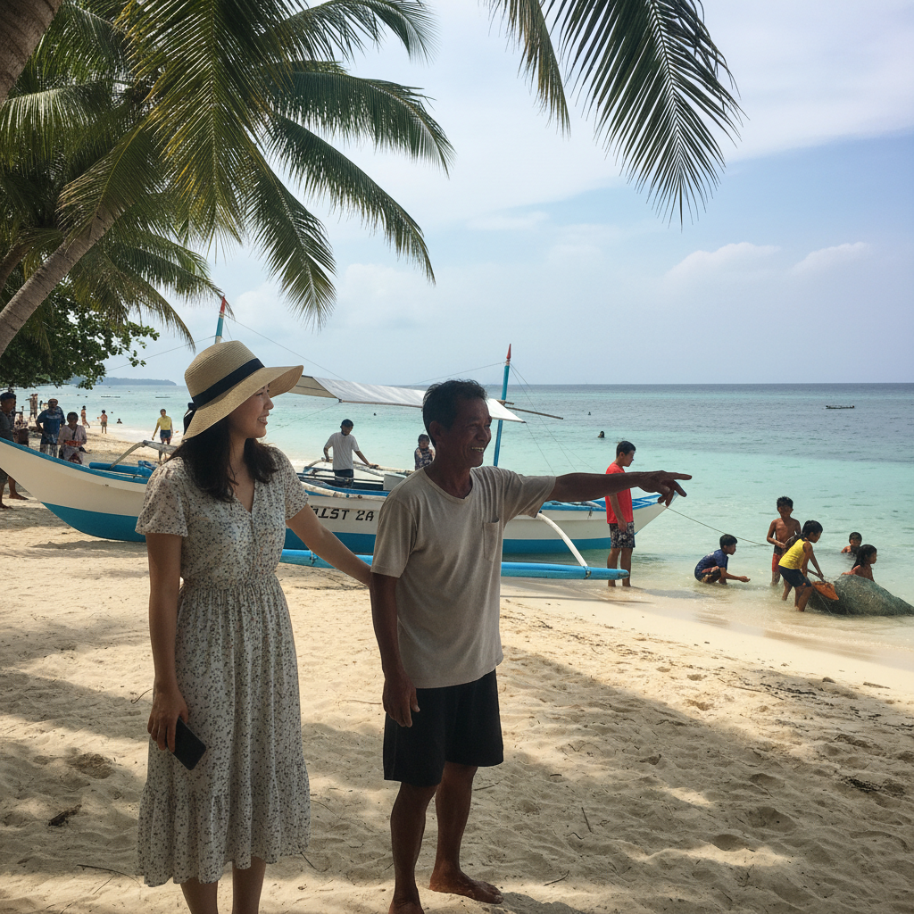 한적한 현지인 해변에서 찍은 사진