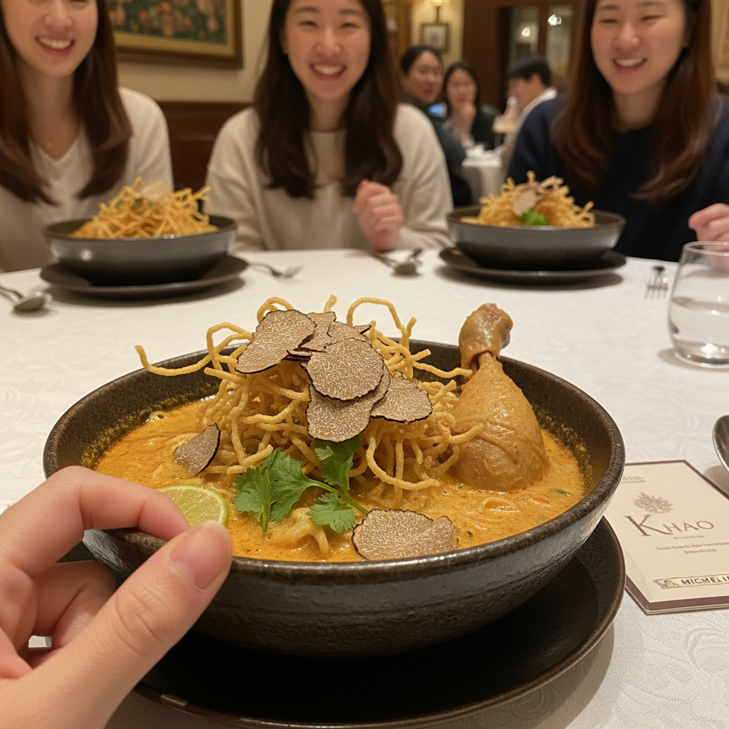 미슐랭 레스토랑 카오의 블랙 트러플 카오 소이