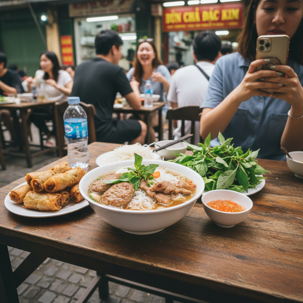 베트남 전통 음식 분짜와 짜조