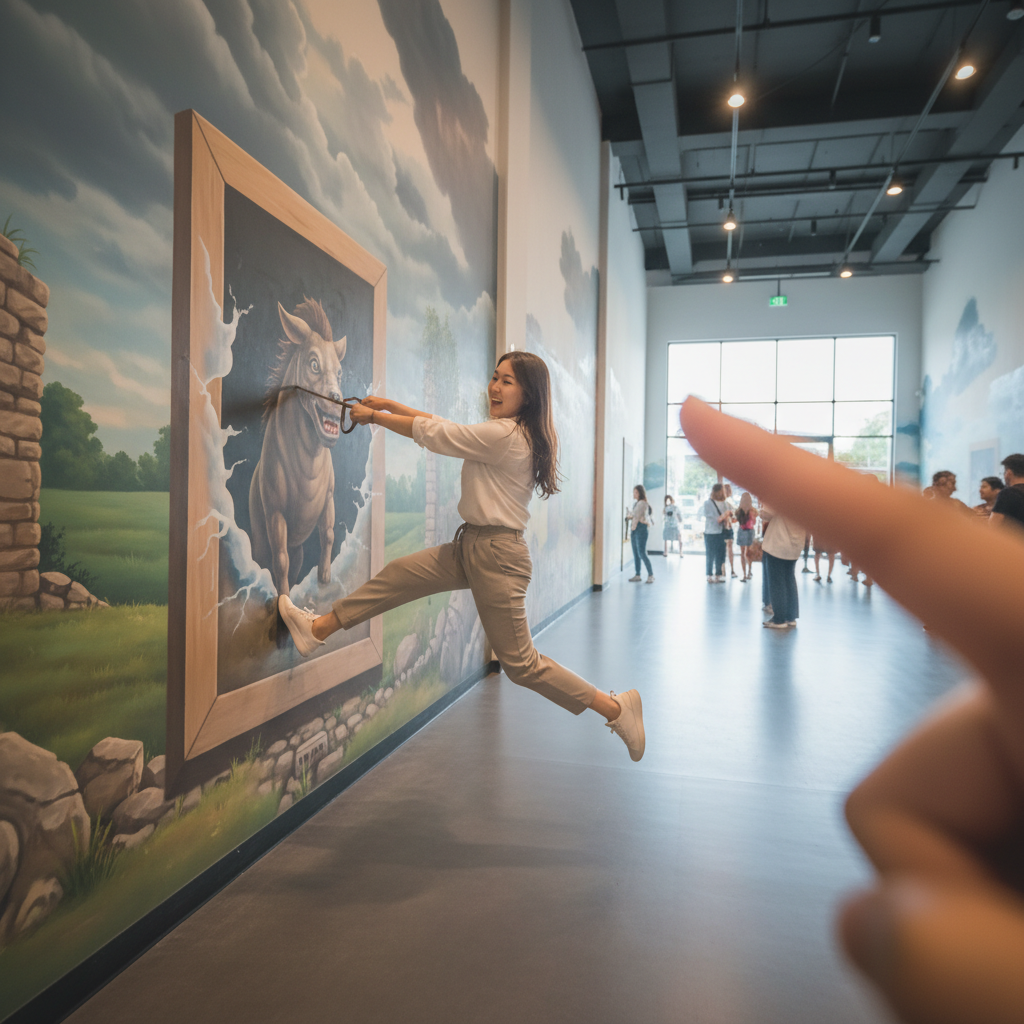 아트 인 파라다이스 뮤지엄에서 찍은 트릭아트 사진