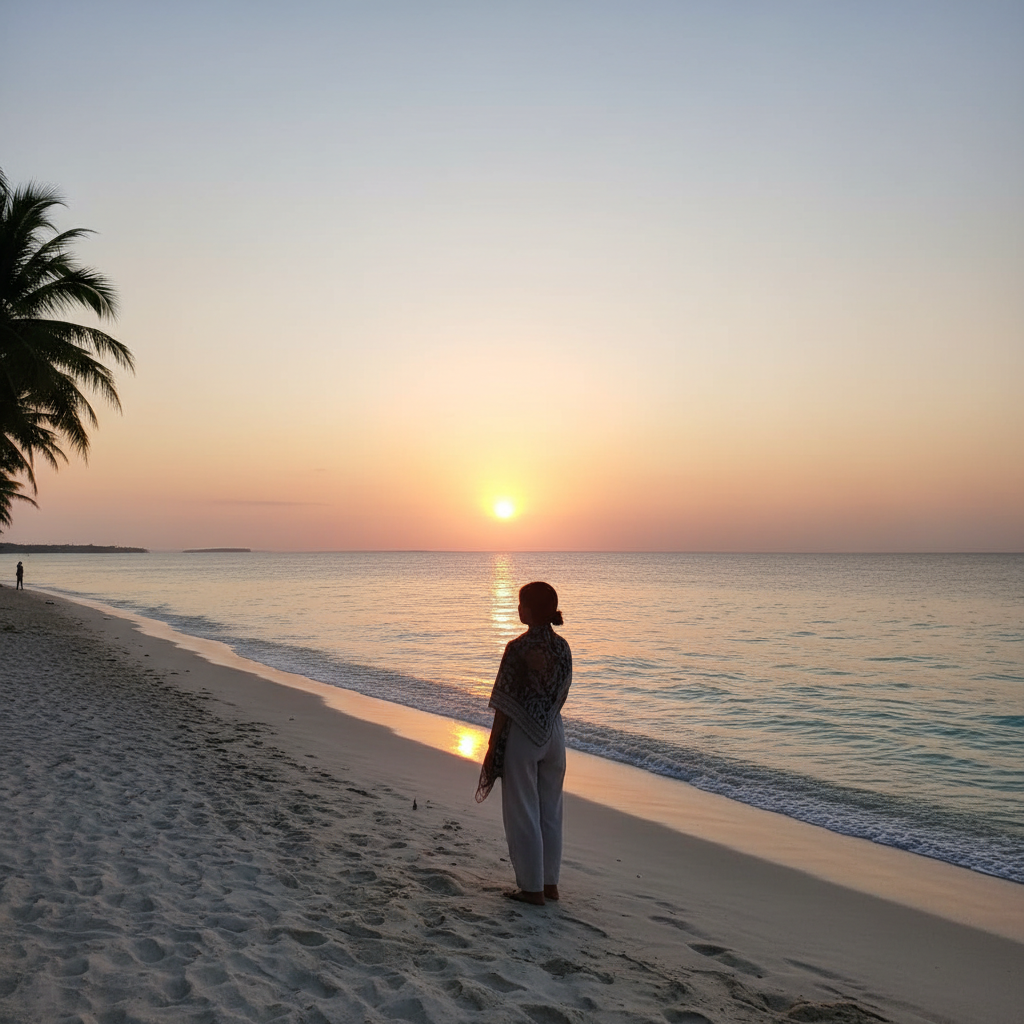 화이트비치에서 본 일출 사진