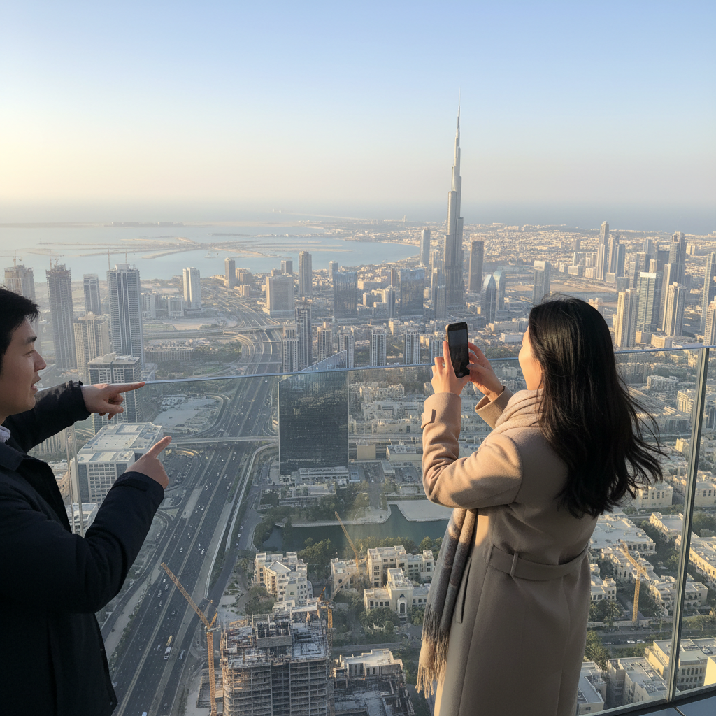 부르즈 칼리파 전망대에서 바라본 두바이 전경