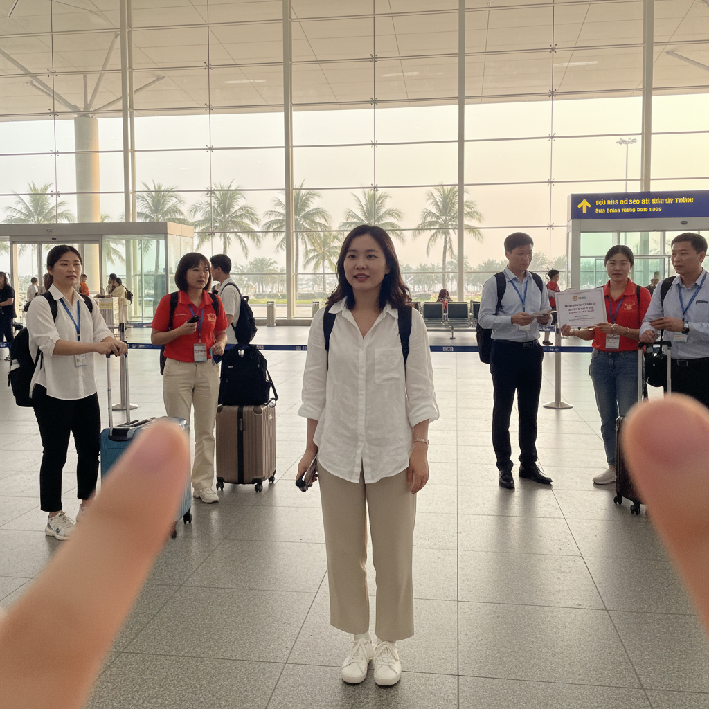 나트랑 공항 도착 사진