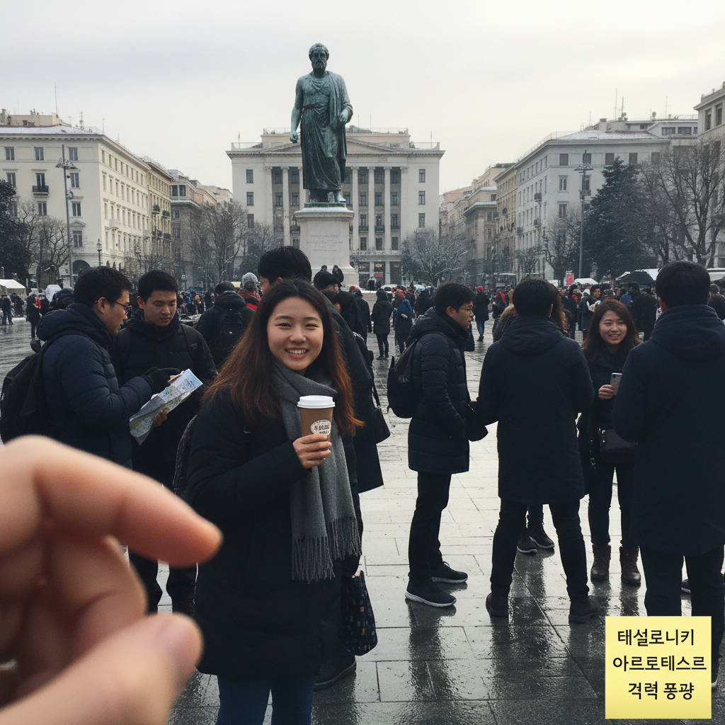 테살로니키 아리스토텔레스 광장의 겨울 풍경