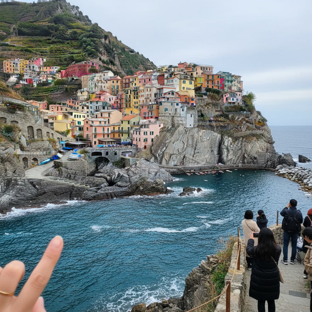 친퀘테레의 알록달록한 집들과 푸른 지중해가 만나는 절경