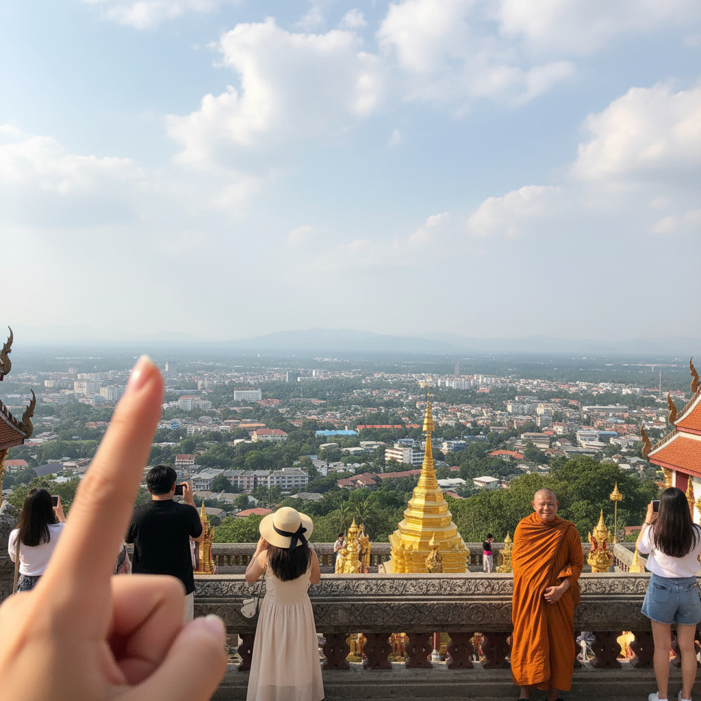 도이수텝 사원에서 바라본 치앙마이 전경