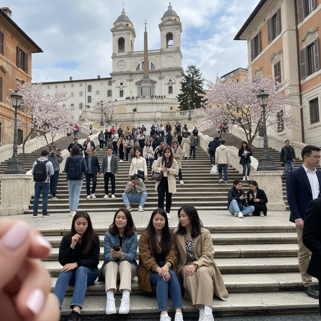 로마 스페인 광장의 우아한 전경