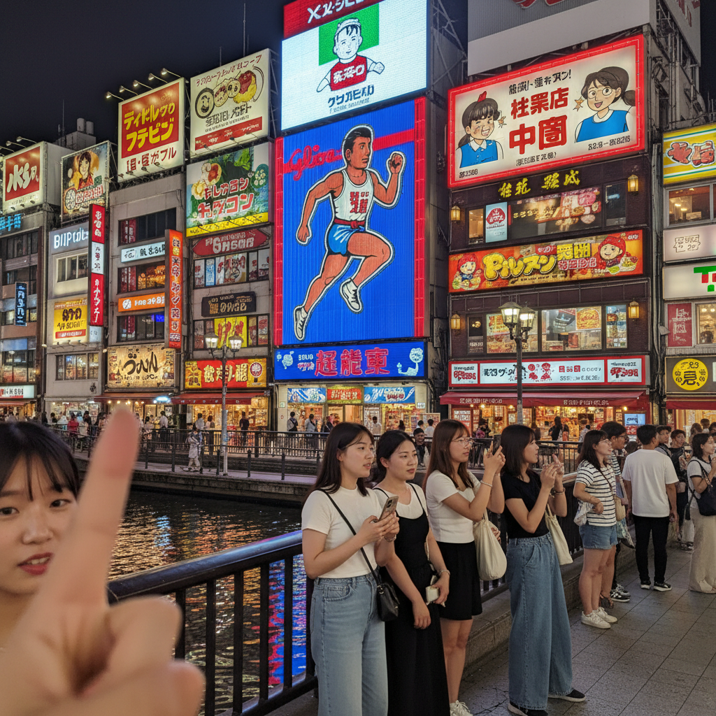 도톤보리 글리코 상점 앞 야경