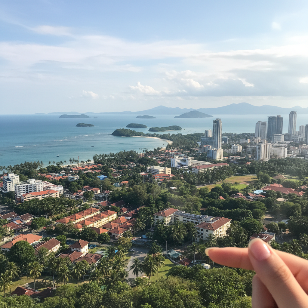 코타키나발루 시내와 바다가 어우러진 전경