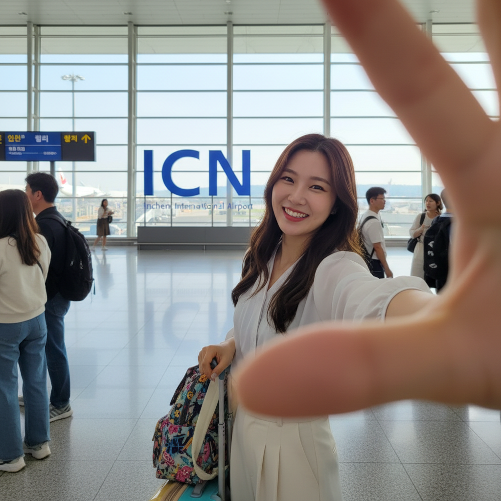 인천공항 출발 전 셀카