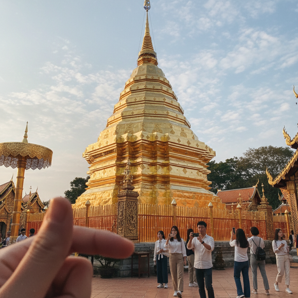 도이수텝 사원의 황금 불탑