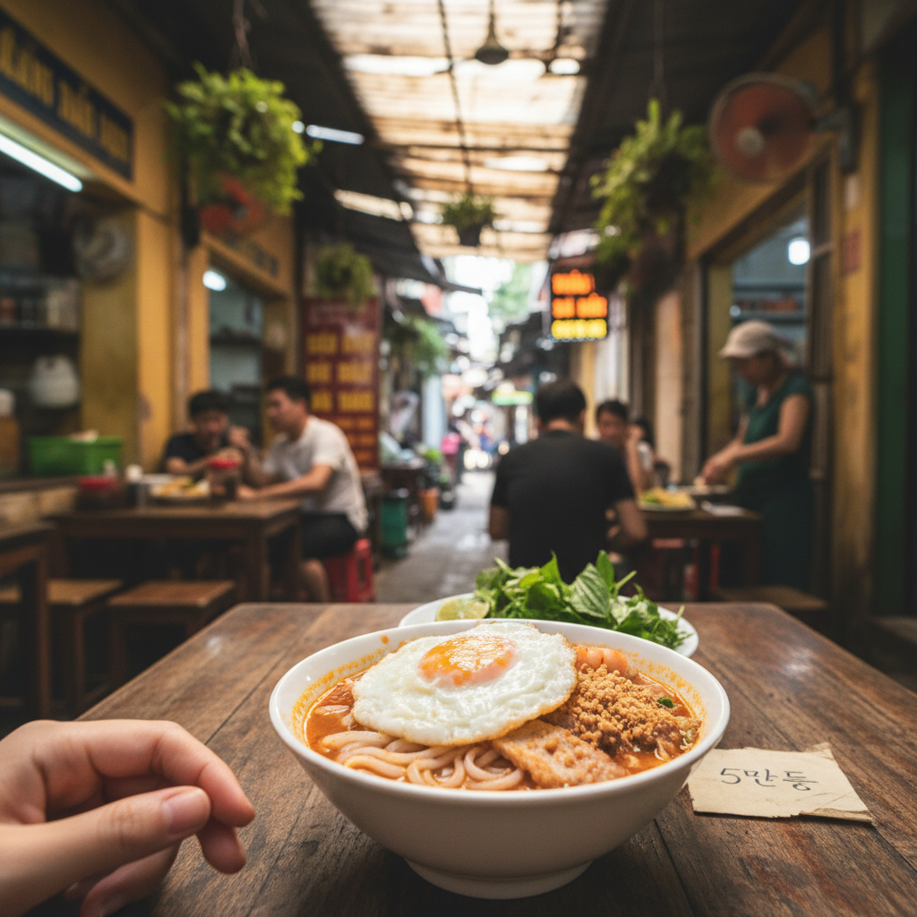 골목길 작은 식당에서 먹은 미꽝