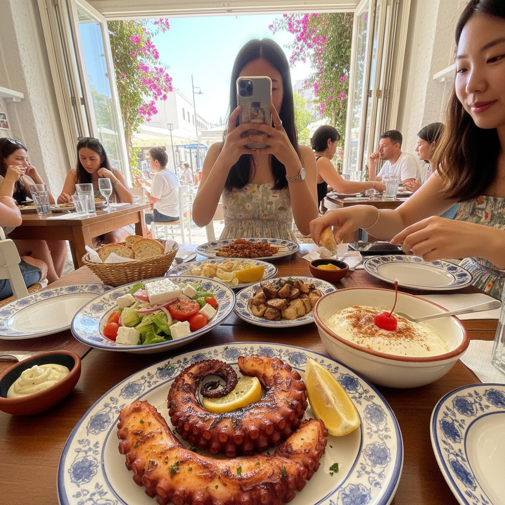 아테네 타베르나에서 먹은 그리스 전통 음식들