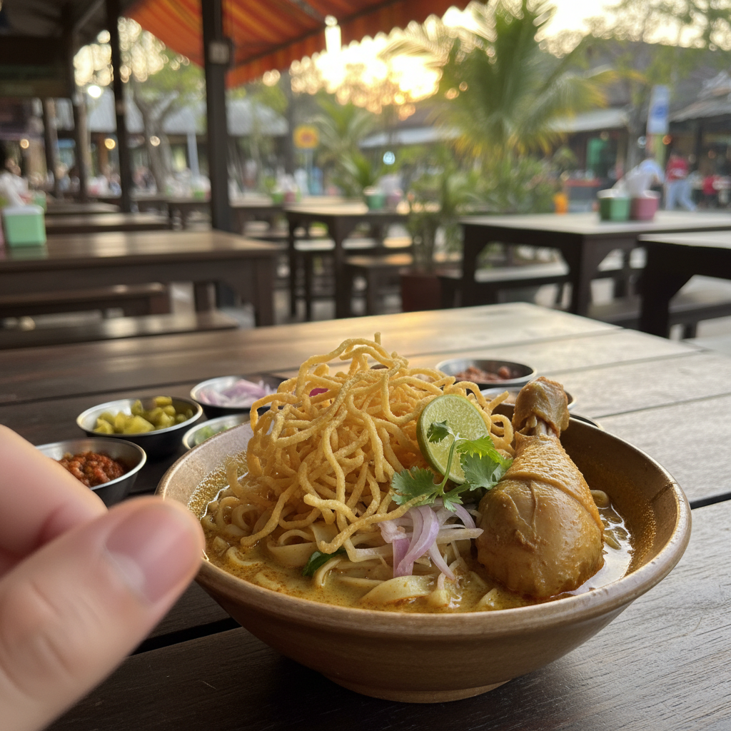 현지 식당에서 먹은 카오 소이