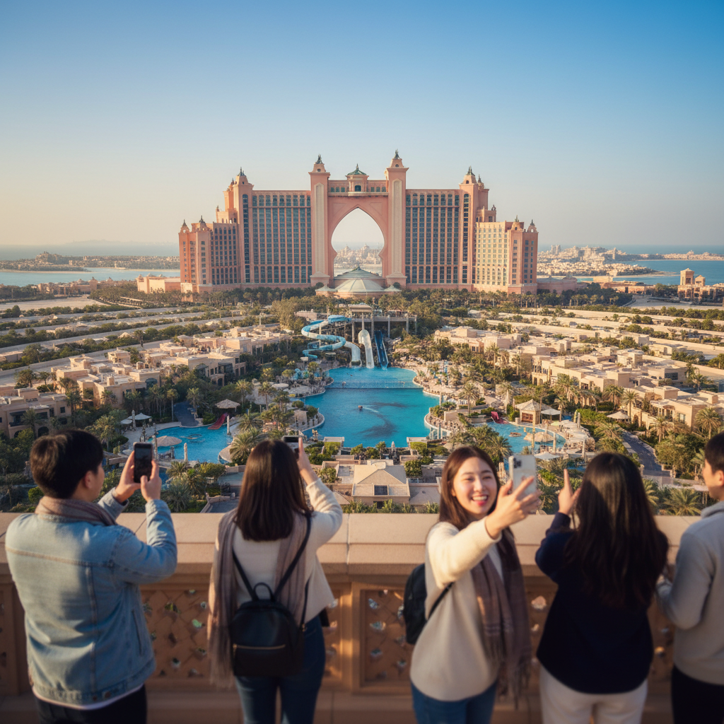 팜 주메이라와 아틀란티스 호텔의 화려한 전경
