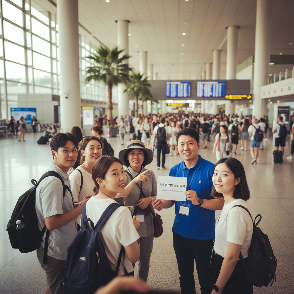 로마 피우미치노 공항 도착 장면