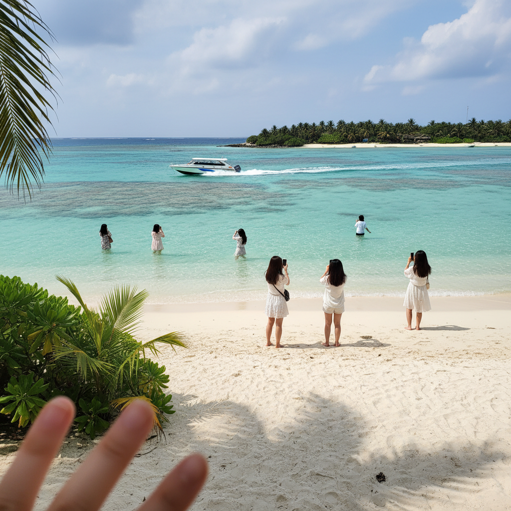 에메랄드빛 산호섬 해변