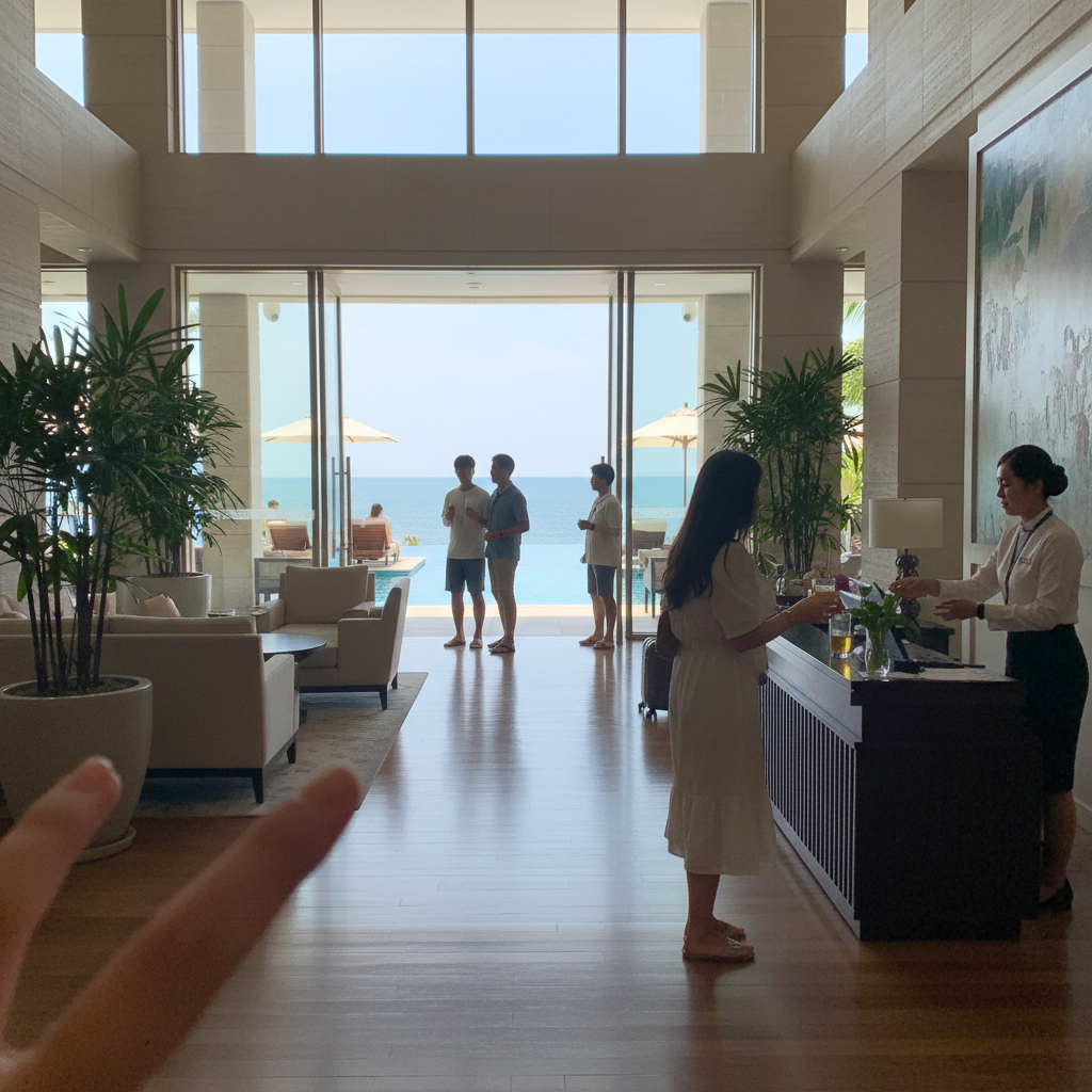 인터컨티넨탈 파타야 리조트의 우아한 로비와 수영장