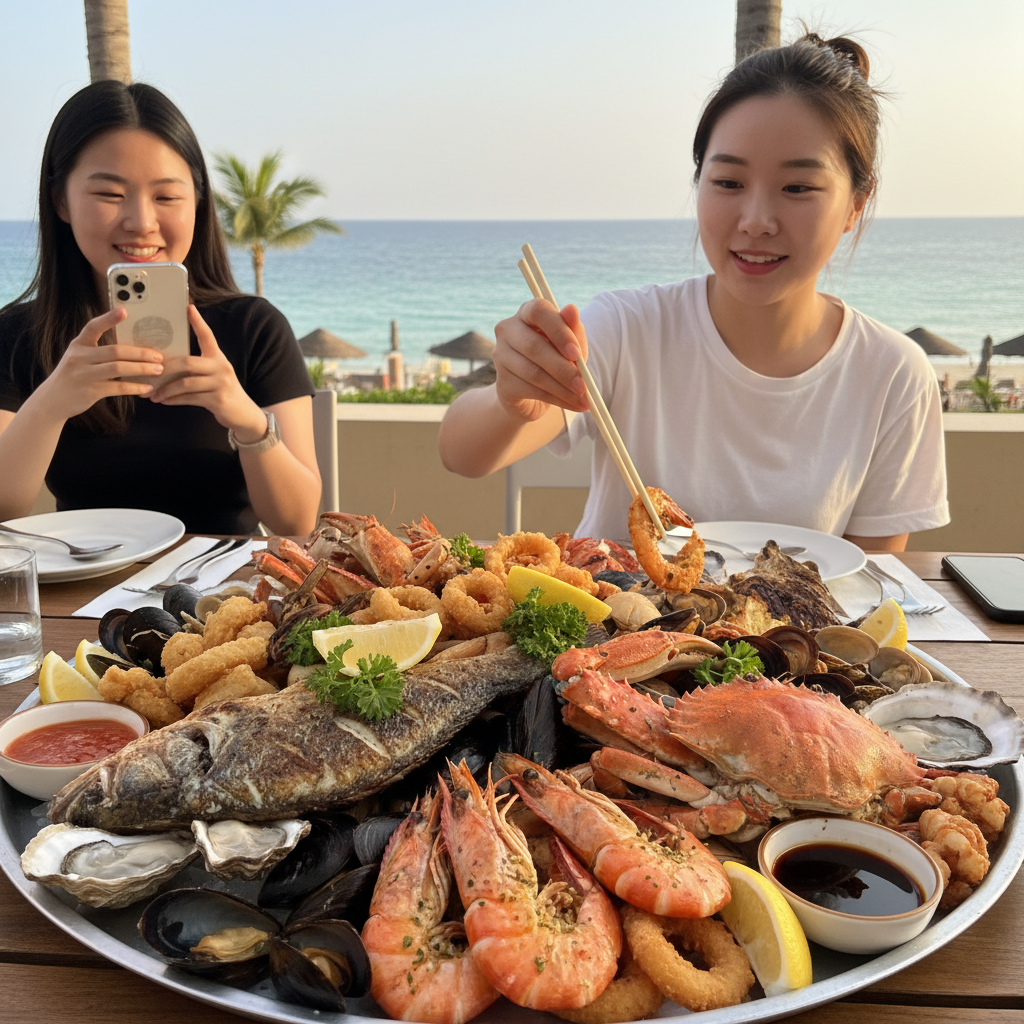 다양한 해산물 요리가 가득한 씨푸드 플래터