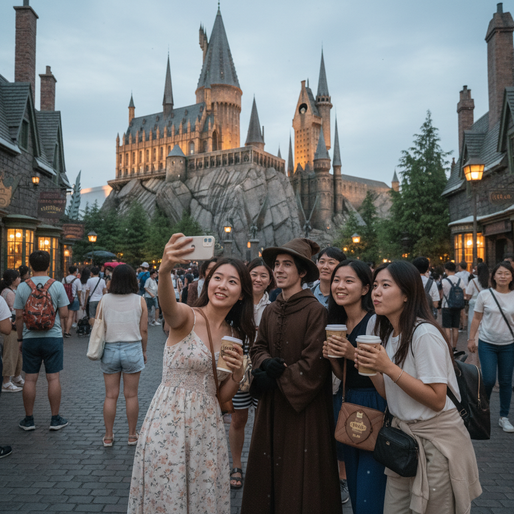 유니버설 스튜디오 재팬의 해리포터 구역과 호그와트 성