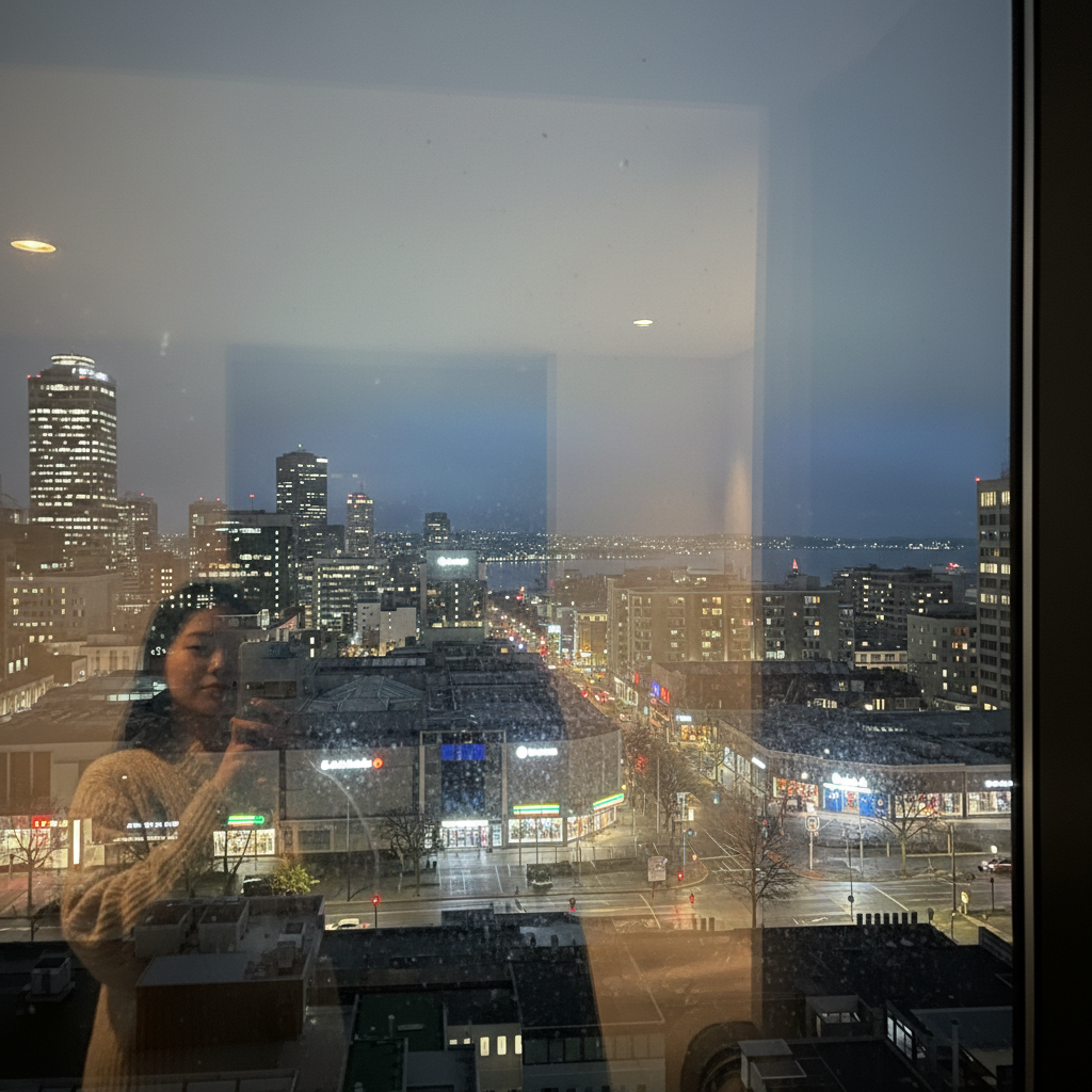 오클랜드 호텔 객실에서 바라본 야경