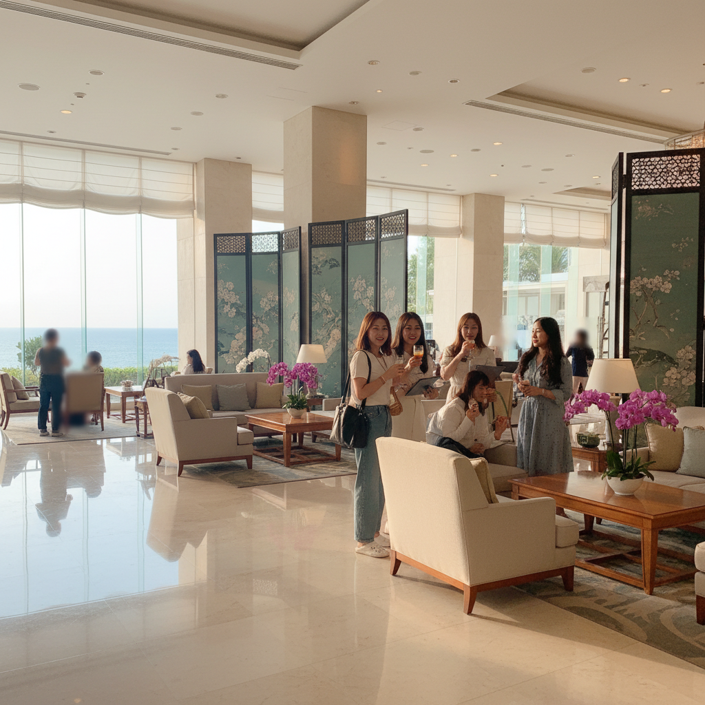 인터콘티넨탈 파타야 리조트의 고급스러운 로비