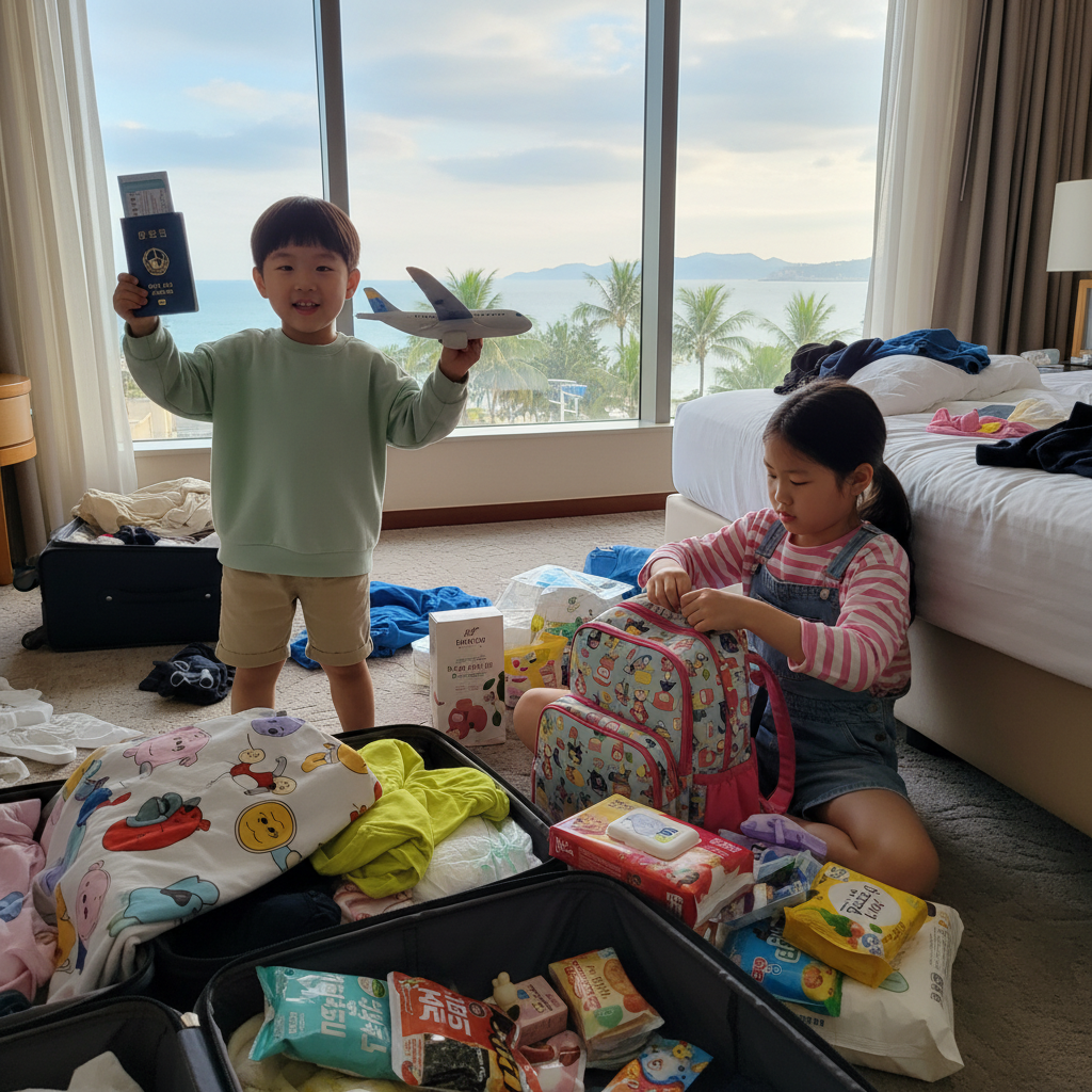 출발 준비하는 아이들의 모습