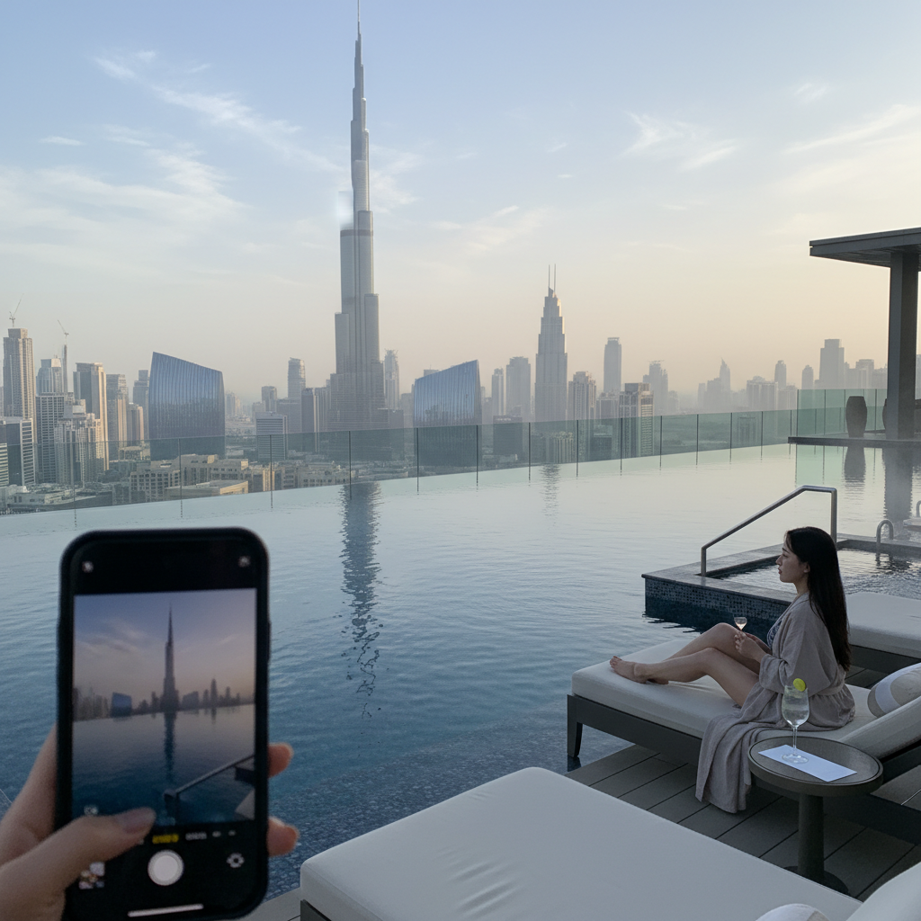 아르마니 호텔 옥상 인피니티 풀과 스파