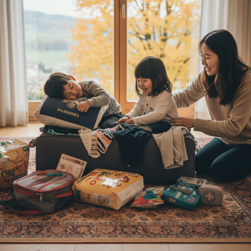 출발 준비하는 아이들 모습