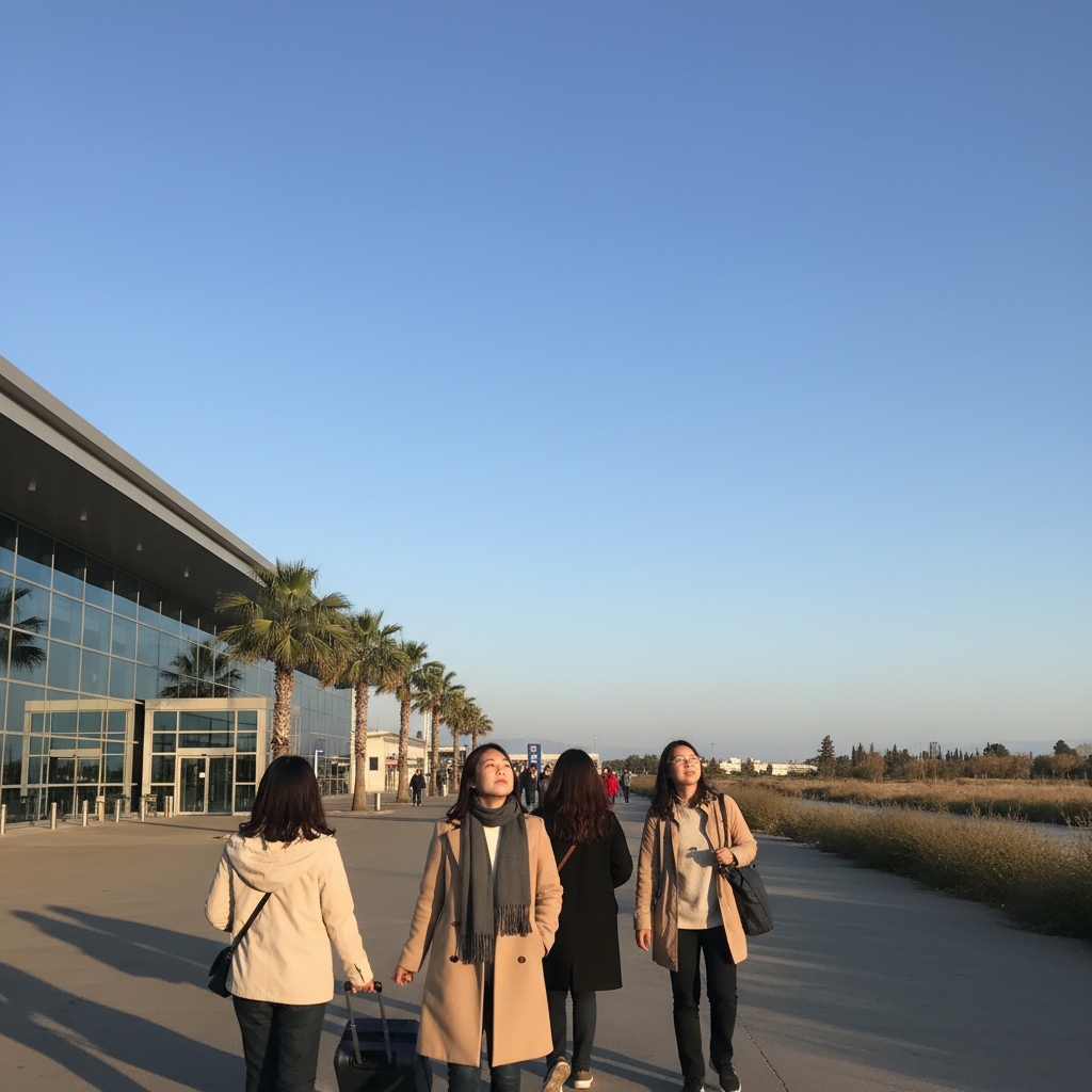 아테네 공항에 도착한 순간, 하늘이 맑고 푸른 모습