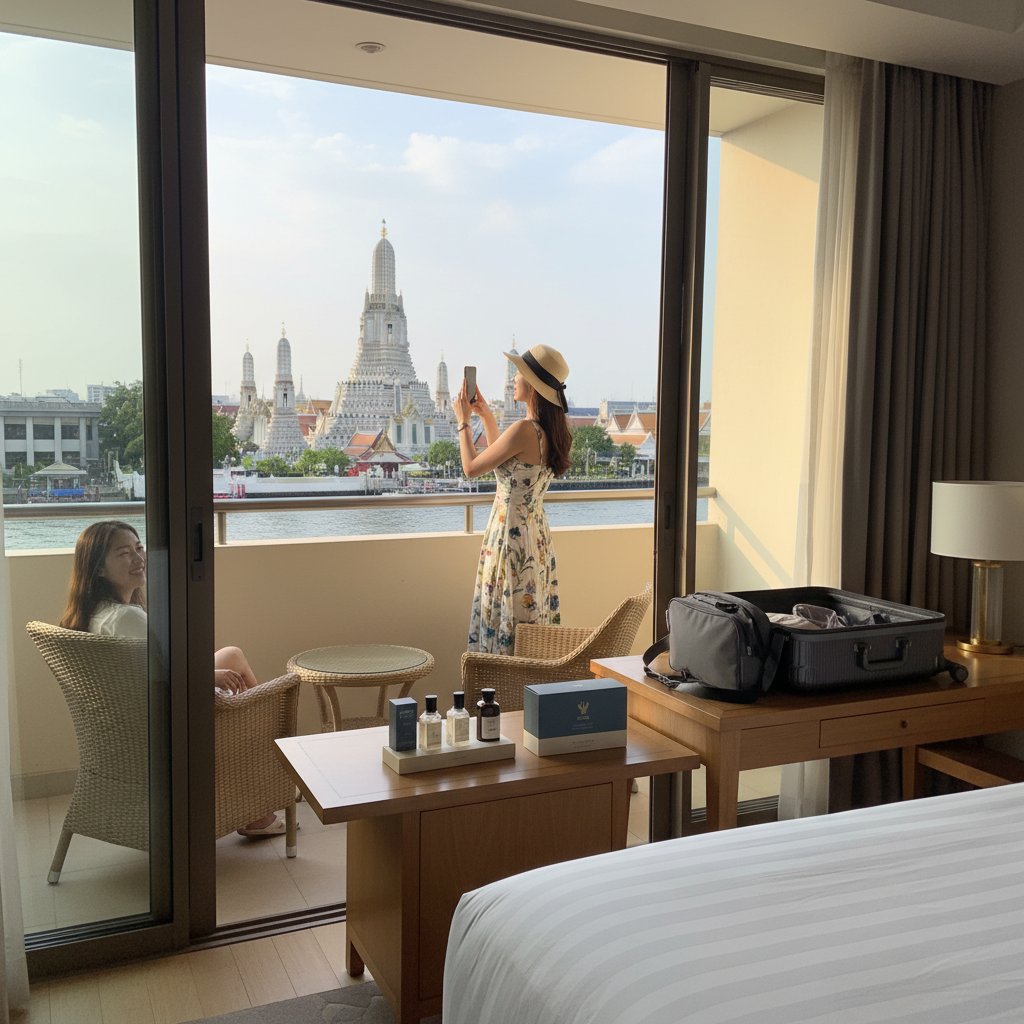 살라 라타나코신 호텔 스위트룸과 왓아룬 사원 뷰