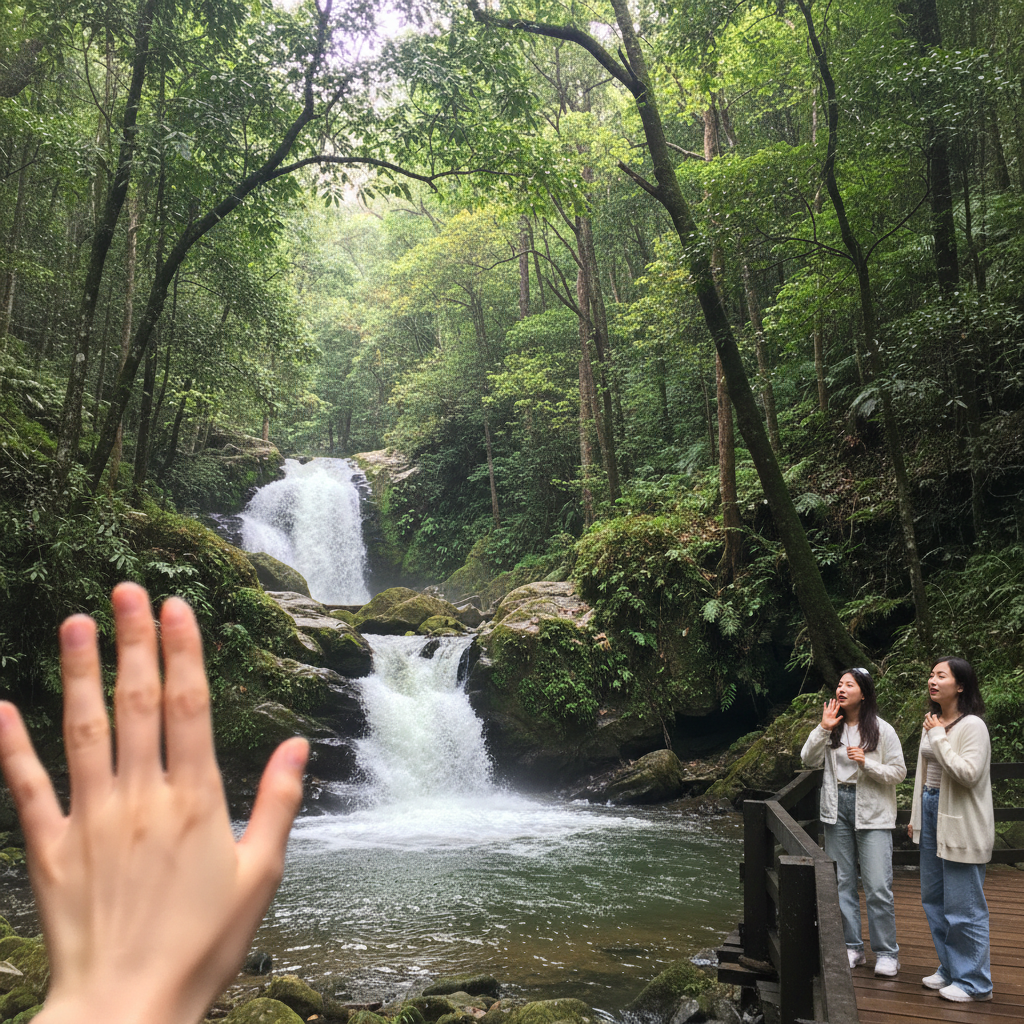 도이인타논 국립공원의 울창한 숲과 폭포