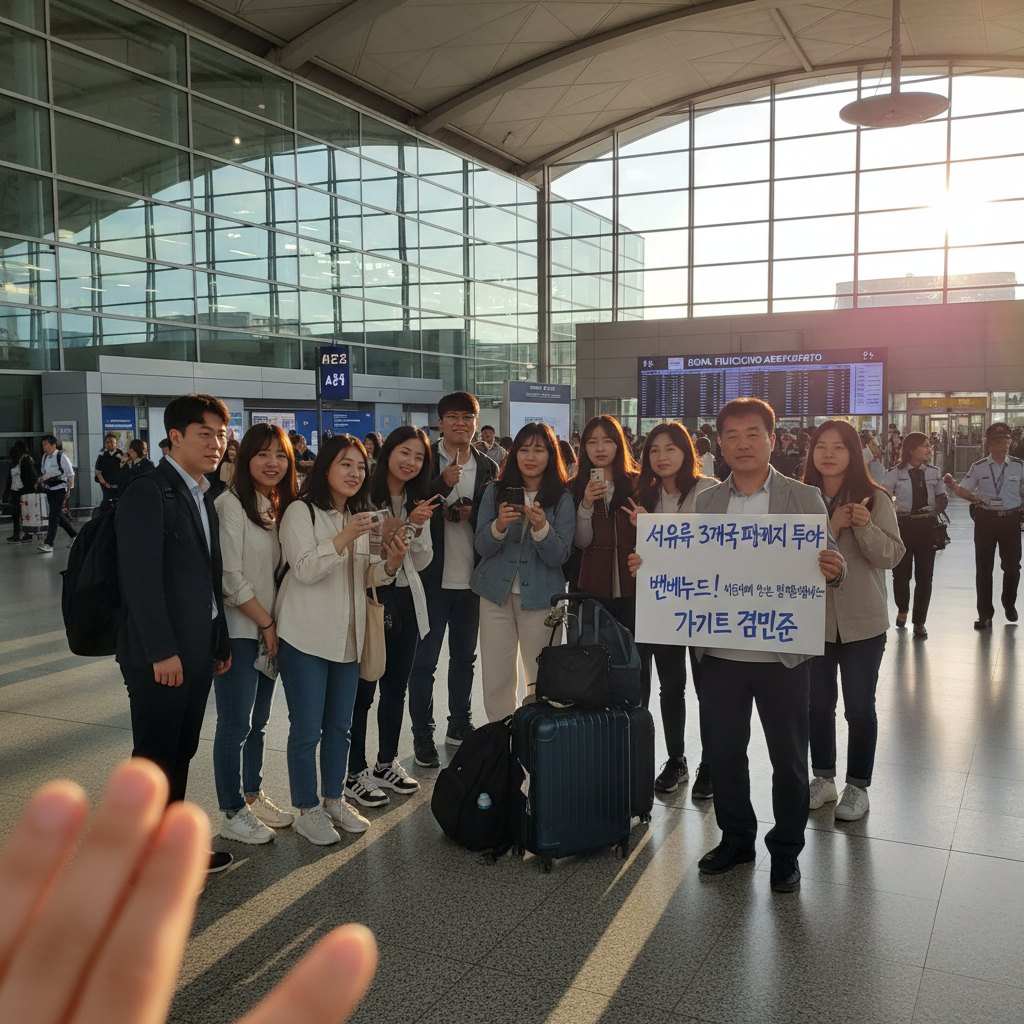 로마 공항 도착 장면