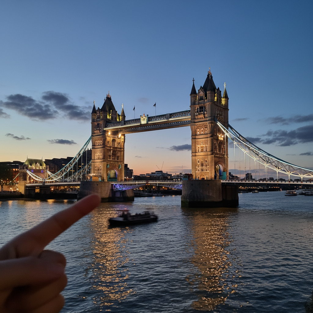 런던 타워브릿지의 웅장한 야경