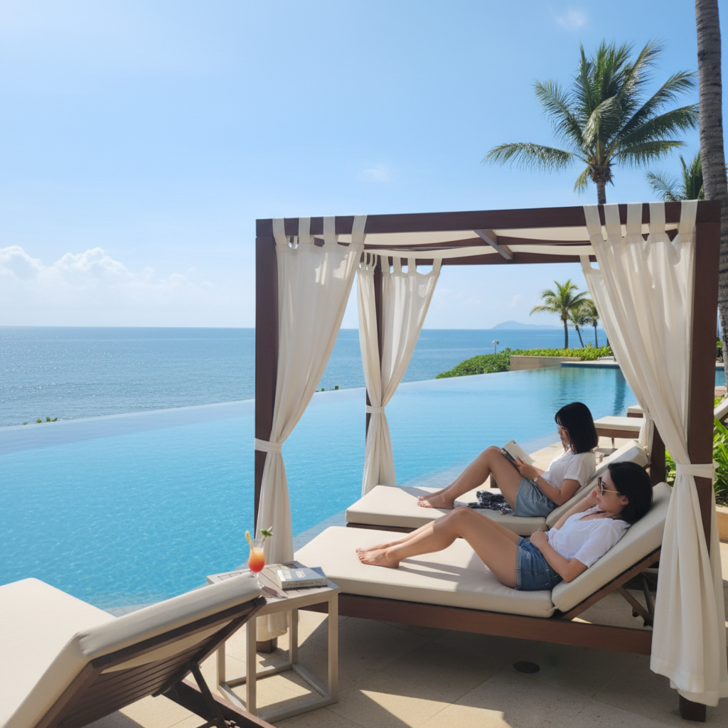 인피니티 풀과 오션뷰 카바나