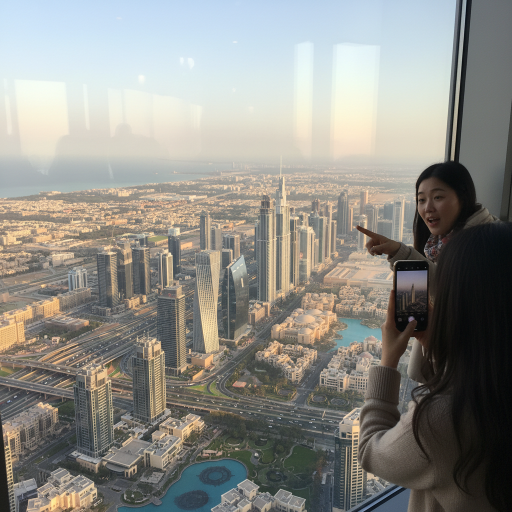 버즈 칼리파 전망대에서 내려다본 두바이 시내 전경