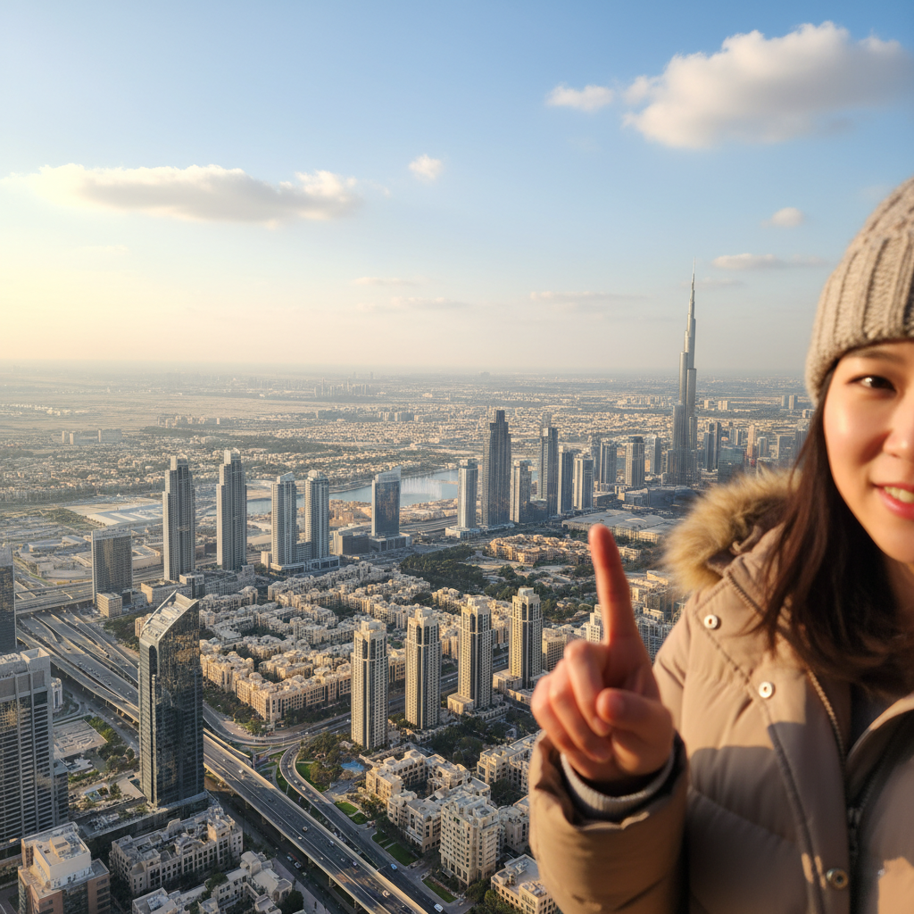 버즈 칼리파 전망대에서 바라본 두바이 전경