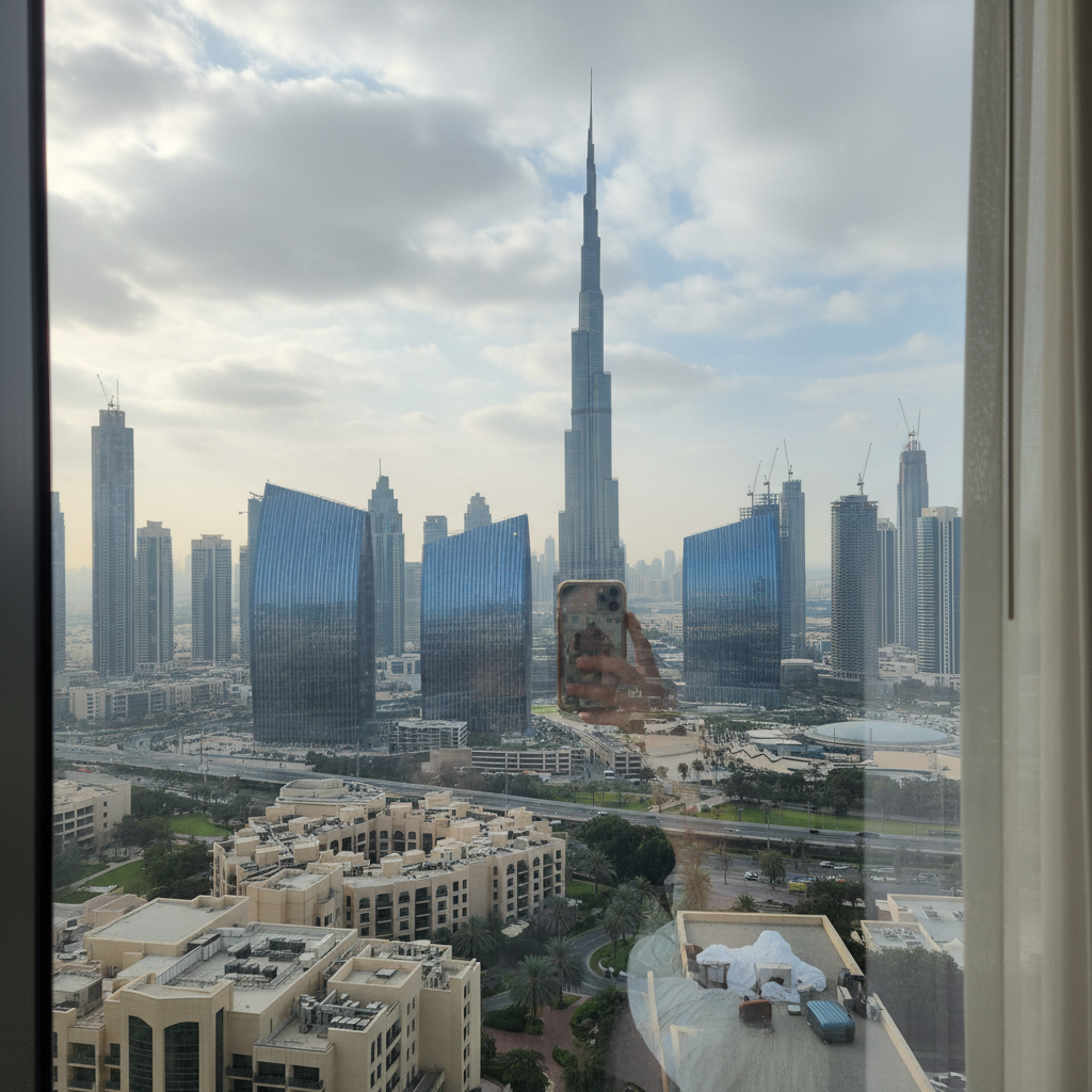 호텔 방에서 바라본 두바이 스카이라인
