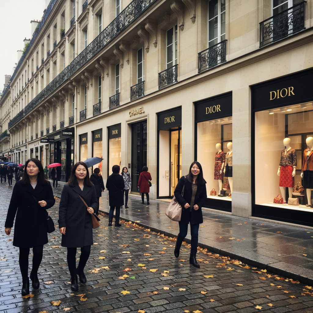 고풍스러운 건물과 명품 브랜드 쇼윈도가 즐비한 파리의 몽테뉴 거리