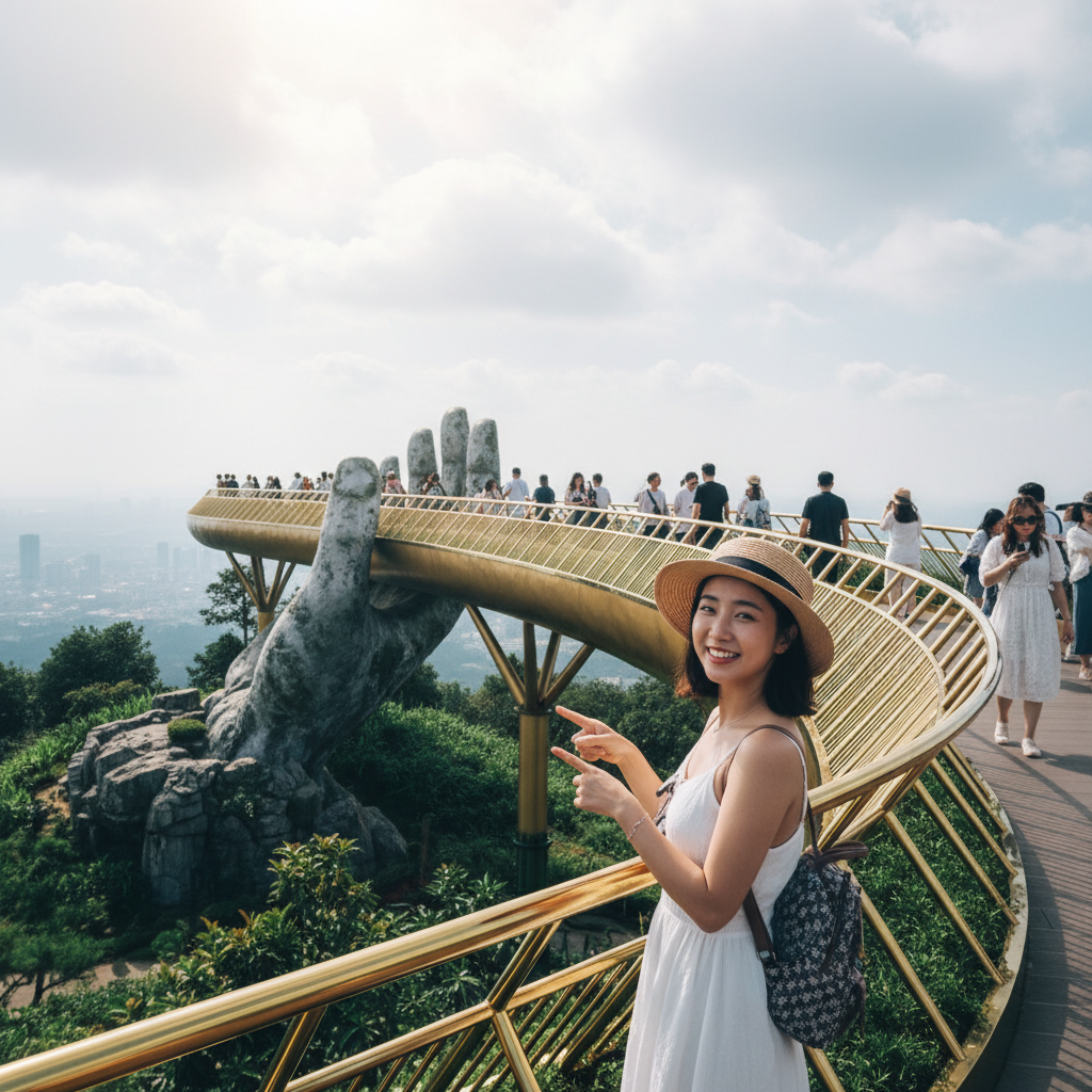 바나힐 골든 브릿지의 웅장한 모습