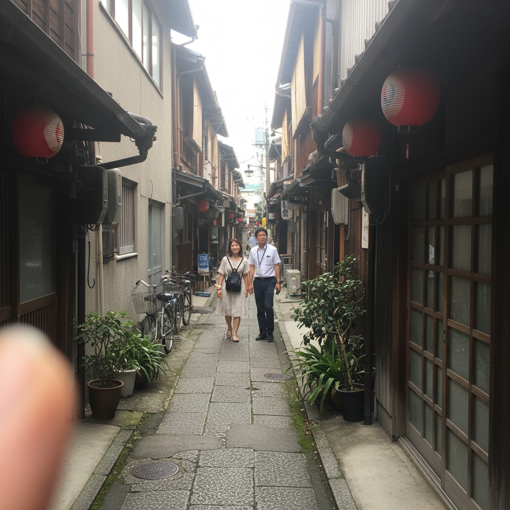 프라이빗 가이드 투어 중 아사쿠사 센소지의 인파 없는 한적한 뒷골목