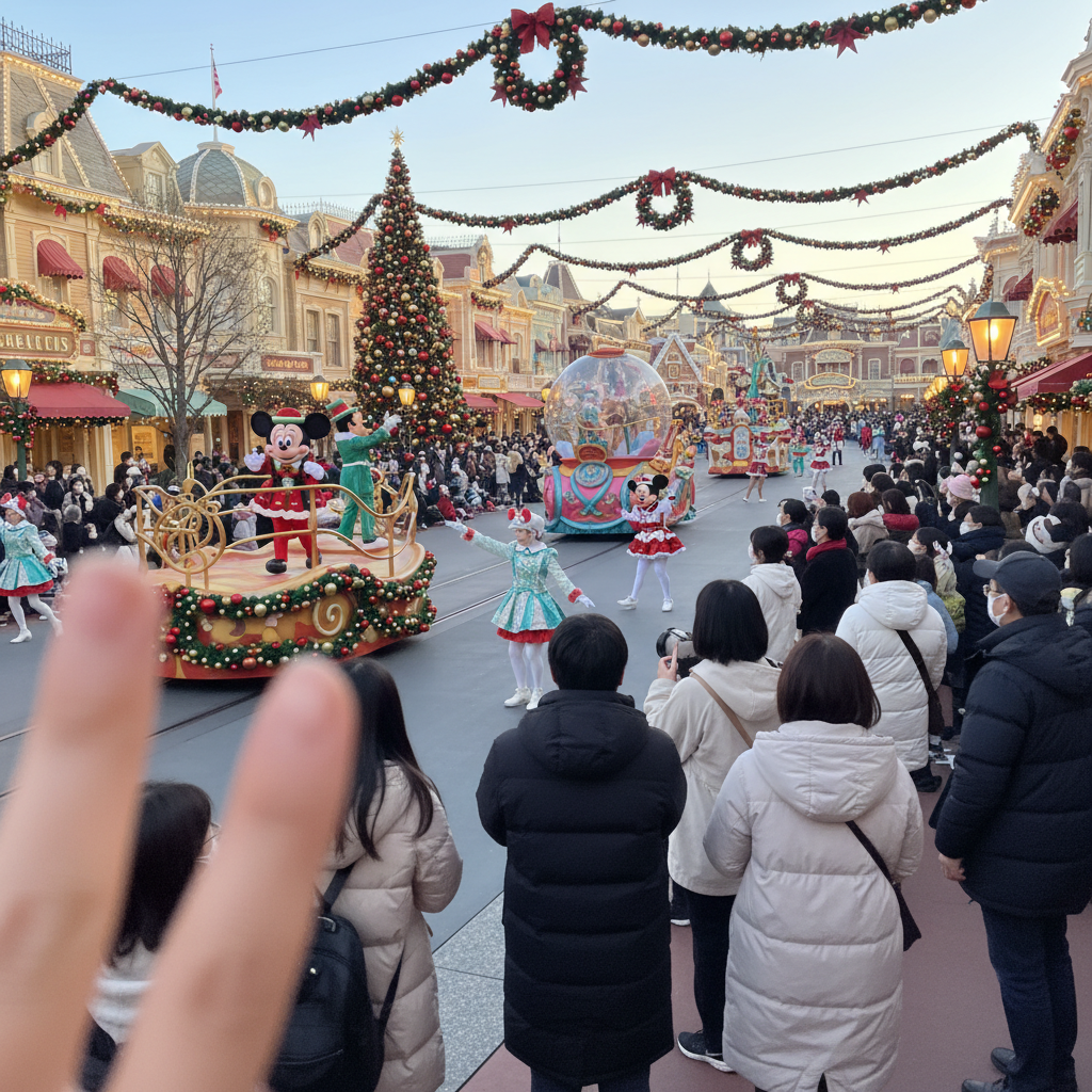 화려한 크리스마스 장식과 퍼레이드가 펼쳐지는 도쿄 디즈니랜드