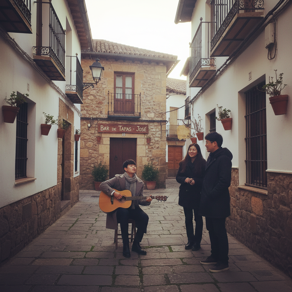 그라나다의 햇살 좋은 이름 모를 골목길